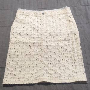 Gf ferre Ivory cutout skirt Italy 28 42